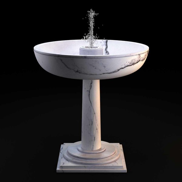 Fontaine de jardin en marbre texturé 3D