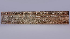 3D Ultra realistic Brick Old wall low poly Scan 3D model