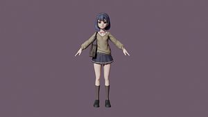 School Girl Anime Style - Japanese Uniform