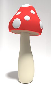 3D model tall mushroom