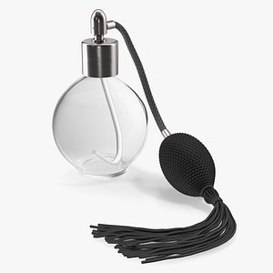 Silver Hose Pump Perfume Bottle Empty 3D model