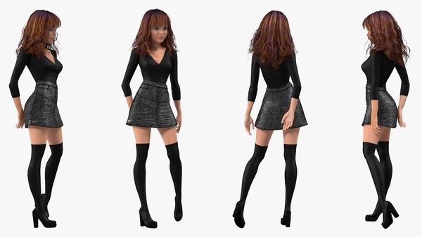 Cartoon young rigged woman 3D model - TurboSquid 1459660