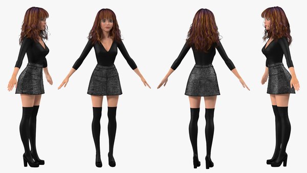 Cartoon young rigged woman 3D model - TurboSquid 1459660