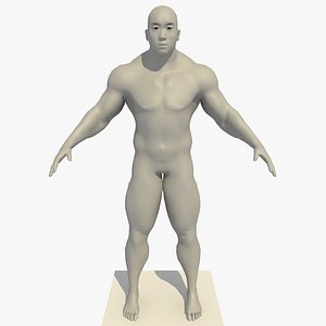 3d model realistic asian man rigged