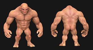 3d model muscle man cartoon
