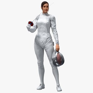 Female Fencer Epee Animated HQ