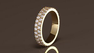 Infinity diamond ring 3D model