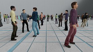 Low Poly Animated People Pack - 200 Pieces Low-poly Animated Crowd