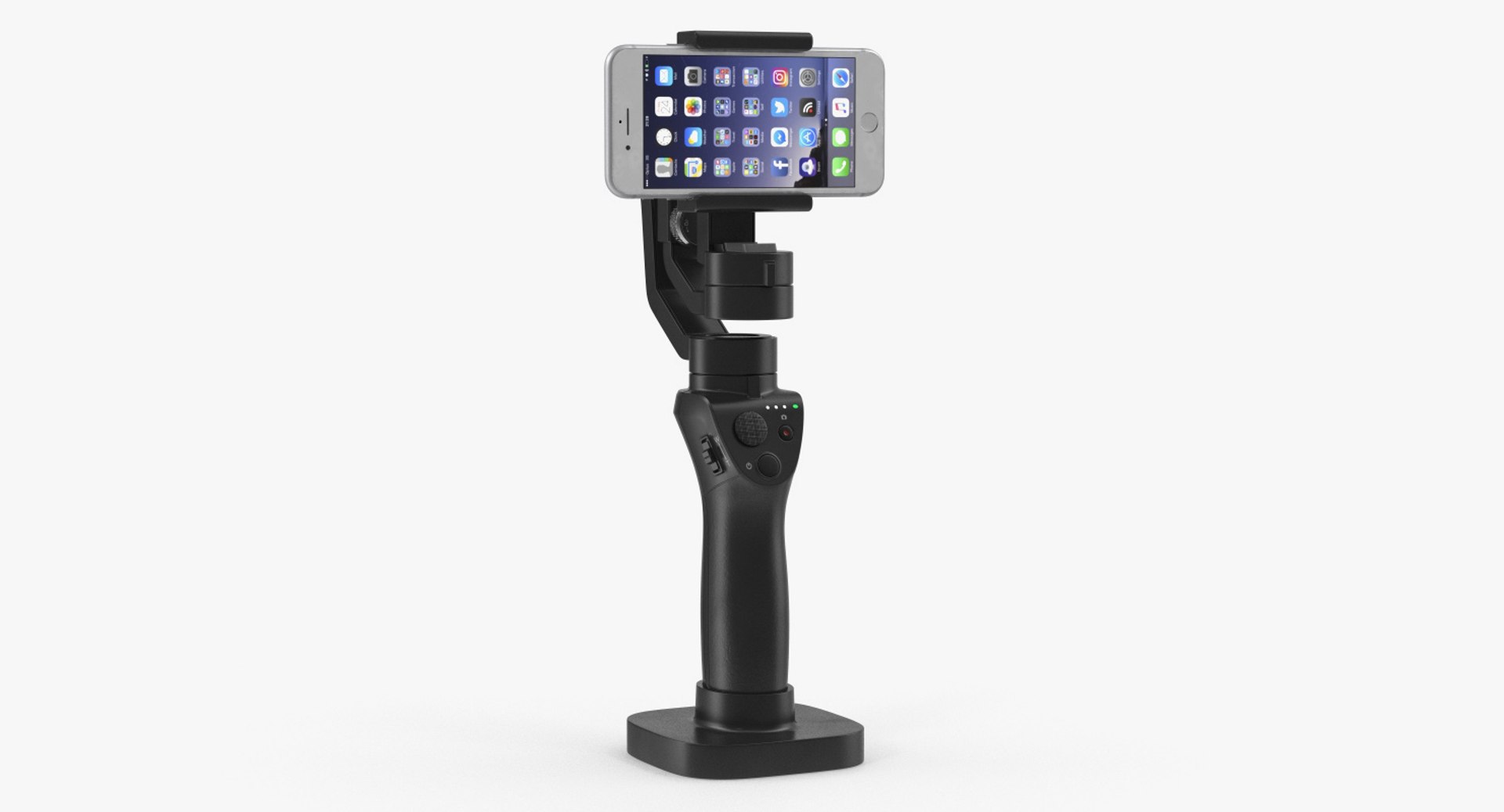 3 Axis Gimbal Stabilizer with Cellphone 3D Model 3D model preview