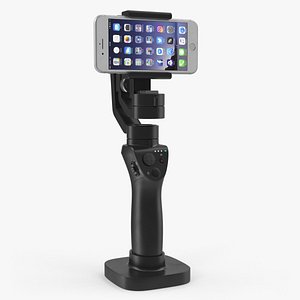 3 Axis Gimbal Stabilizer with Cellphone 3D Model