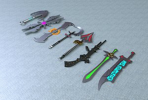 various weapons 3D model