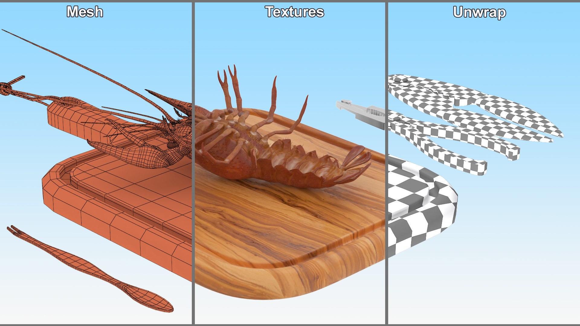 3D Crawfish Dinner With Seafood Tools Model - TurboSquid 2347626