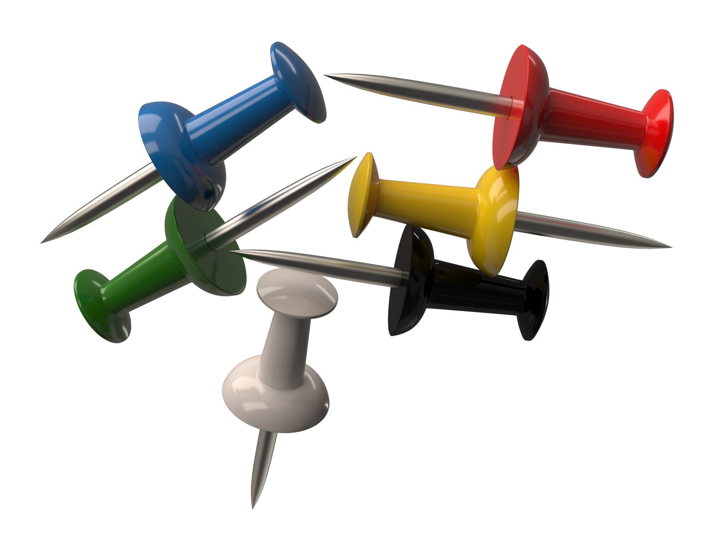 Assorted Colors Push Pins 3D Model - TurboSquid 1731041
