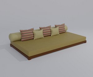 Large Sofa With Short Legs 3D model