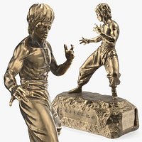 Miniature Bronze Statue of Bruce Lee