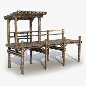 Pier Bench Pergola 3D Model
