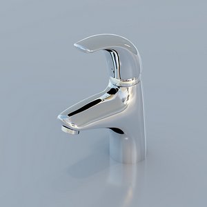 Commercial Bracket Kitchen Faucet - Spring Neck Chrome 3D Low-poly 3D model