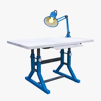 Stylized Drafting Table Workbench Desk