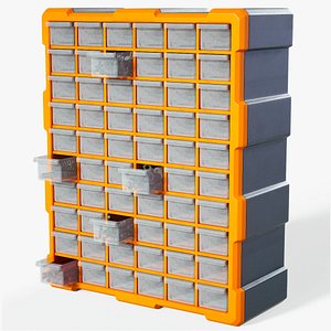 3D model Plastic Industrial Storage Bin With Items PBR