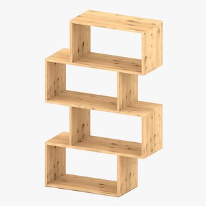Wooden shelving unit 2 3D model