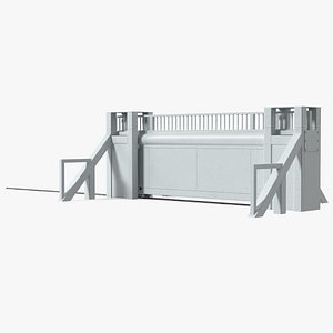 High Security Sliding Armoured Vehicle Gate 3D