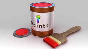 paint tin brush obj