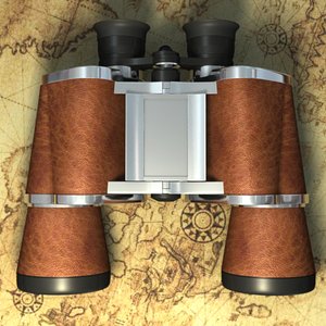 Realistic binoculars  telescope restoring ancient ways 3D model
