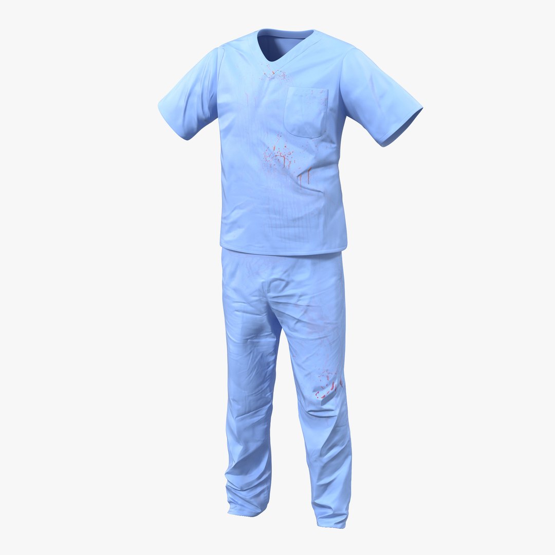 Surgeon Dress 15 with Blood 3D model preview