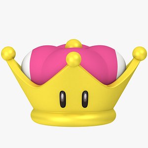 3D super mario crown peach