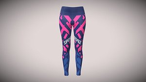 Girls Sports Leggings-SPORTY In Low Poly model
