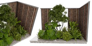 Collection plant vol 488 - garden - leaf - palm - wood - blende 3D model