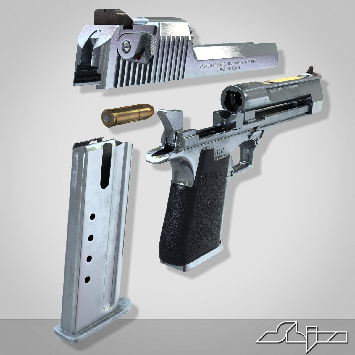 desert eagle pistol 3d model