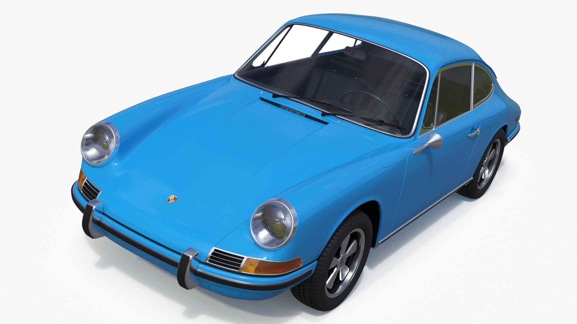 Porsche 911 1968 Blue Simplified 3D model preview
