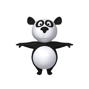panda cartoon 3D model
