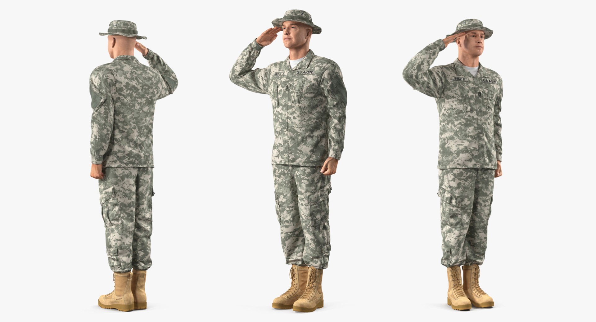 3D acu soldier saluting pose - TurboSquid 1413055