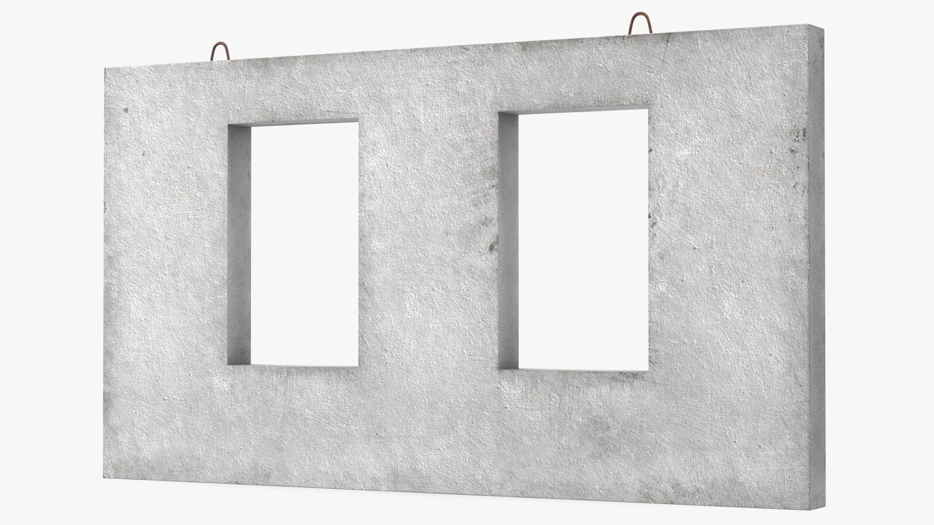 Concrete Wall with Windows 3D model preview