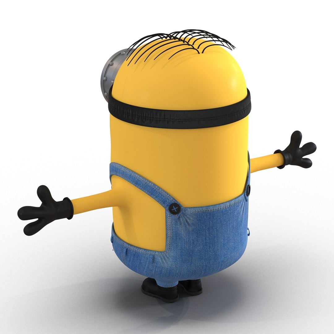 3d Short Eyed Minion Rigged Model