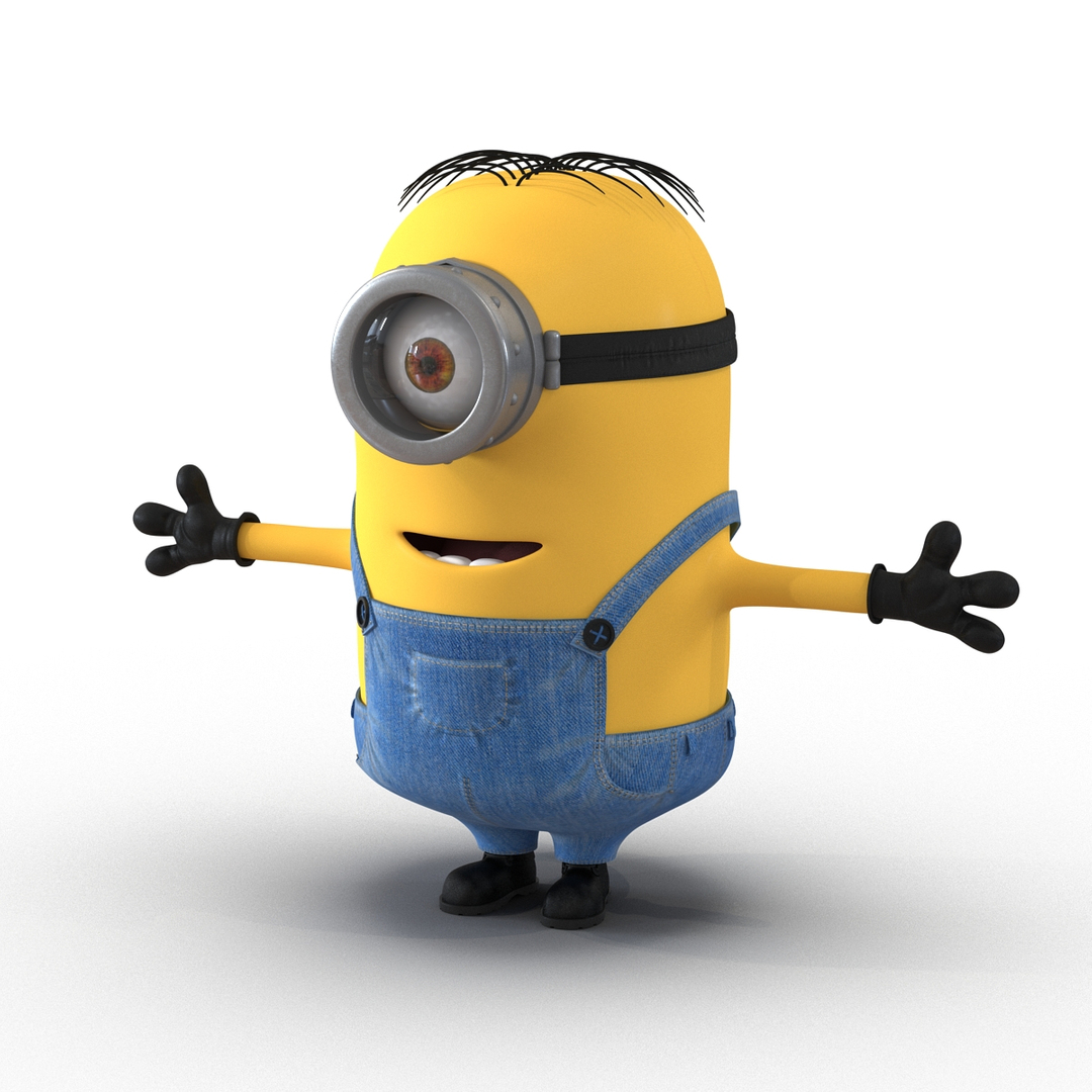 3d Short Eyed Minion Rigged Model