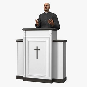Priest Preaching in the Pulpit