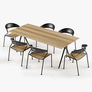 Split Table Curve Chair Set