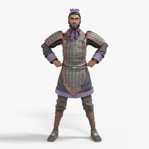 Terracotta warrior Rigged Low-poly 3D model 3D model
