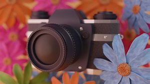 Low Poly DSLR Camera 3D