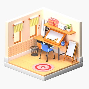 3D Workspace Room model
