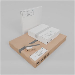 E-Commerce White and Brown Box Set – Rigged and Customizable