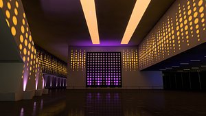 young museum space interior 3D model