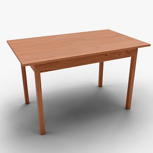 Wooden Dining Table 3D Model Realistic Design