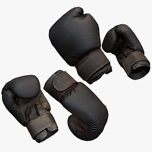3D Boxing Gloves Black