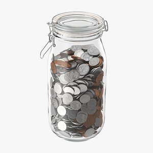 Glass Jar With Currency 02 Dollar