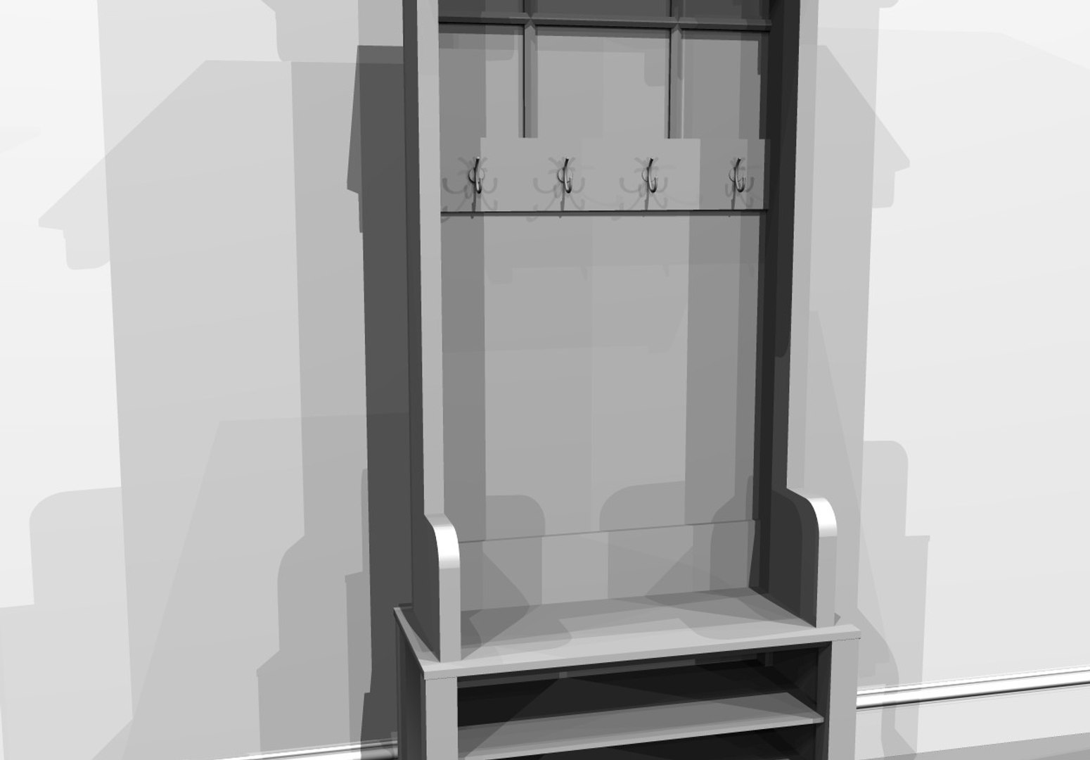 3d model hall tree