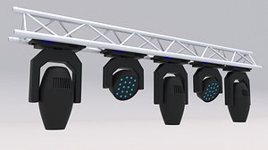 Truss with Moving Heads 3D model
